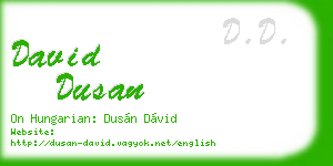 david dusan business card